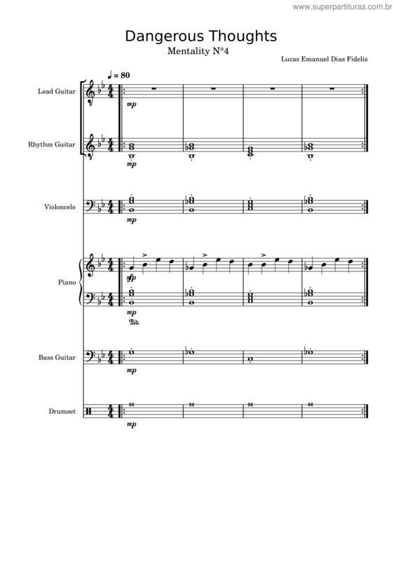 Partitura da música Dangerous Thoughts