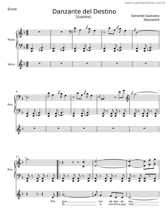 Partitura da música Danzante Del Destino