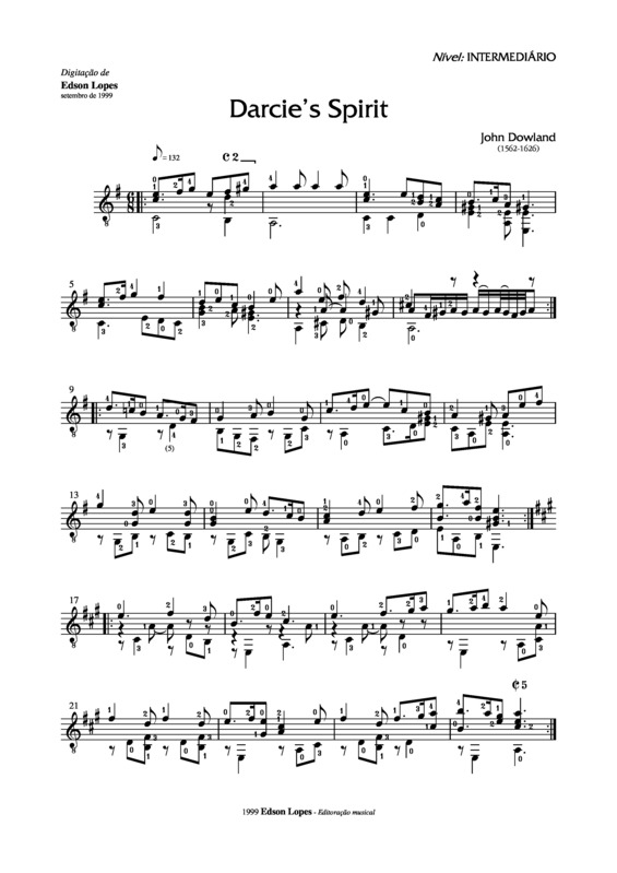 Partitura da música Darcies Spirit