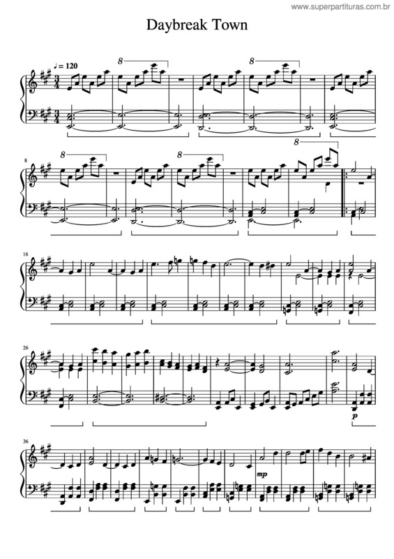 Partitura da música Daybreak Town