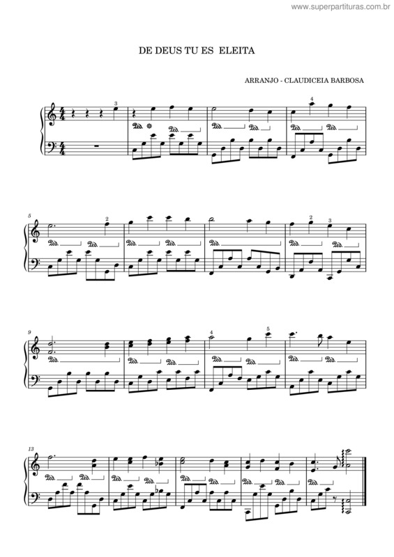 Partitura da música De Deus Tu Es Eleita v.3