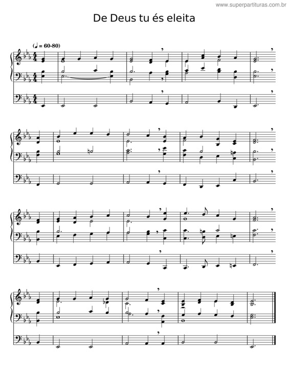 Partitura da música De Deus Tu És Eleita v.4