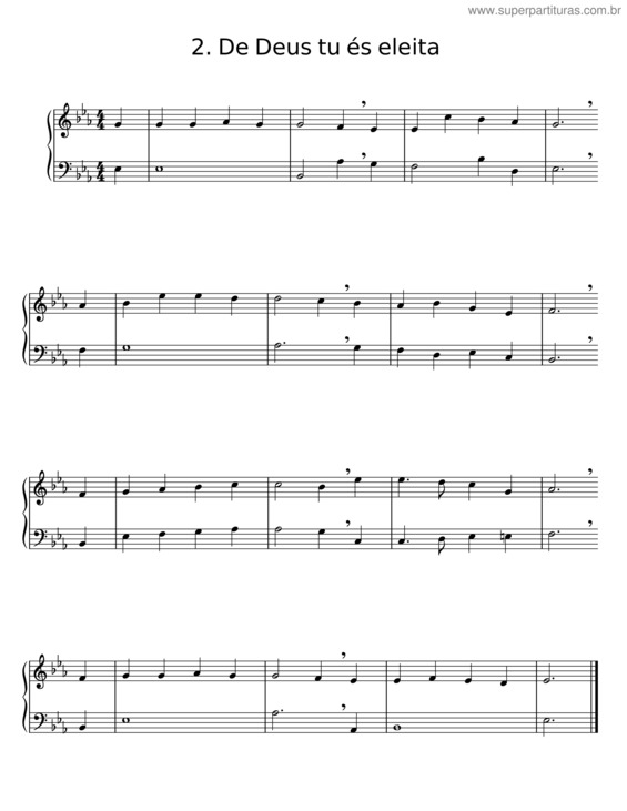 Partitura da música De Deus Tu És Eleita v.5