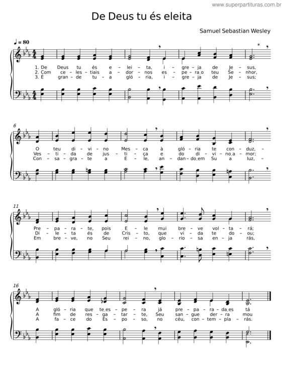 Partitura da música De Deus Tú És Eleita v.6