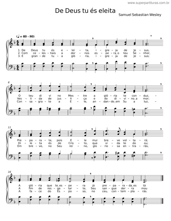 Partitura da música De Deus Tú És Eleita v.8