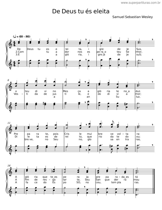 Partitura da música De Deus Tú És Eleita v.9