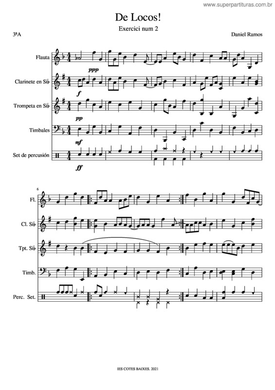 Partitura da música De Locos!