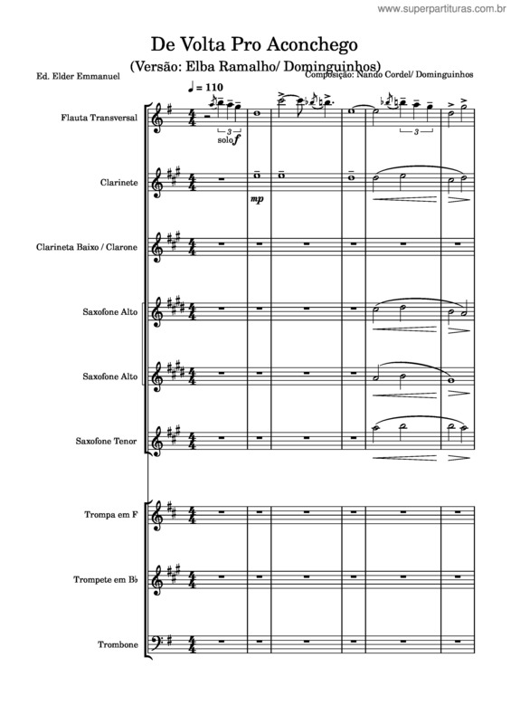 Partitura da música De Volta Pro Aconchego v.5