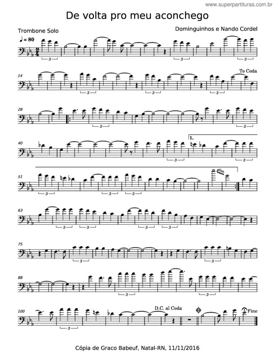 Partitura da música De Volta Pro Meu Aconchego v.10