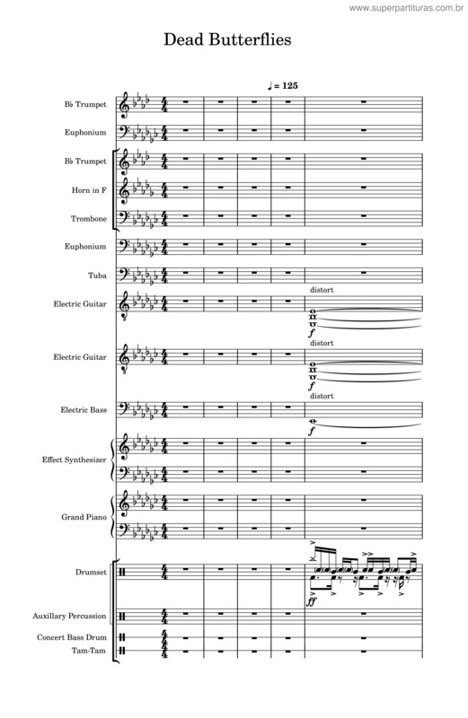 Partitura da música Dead Butterflies