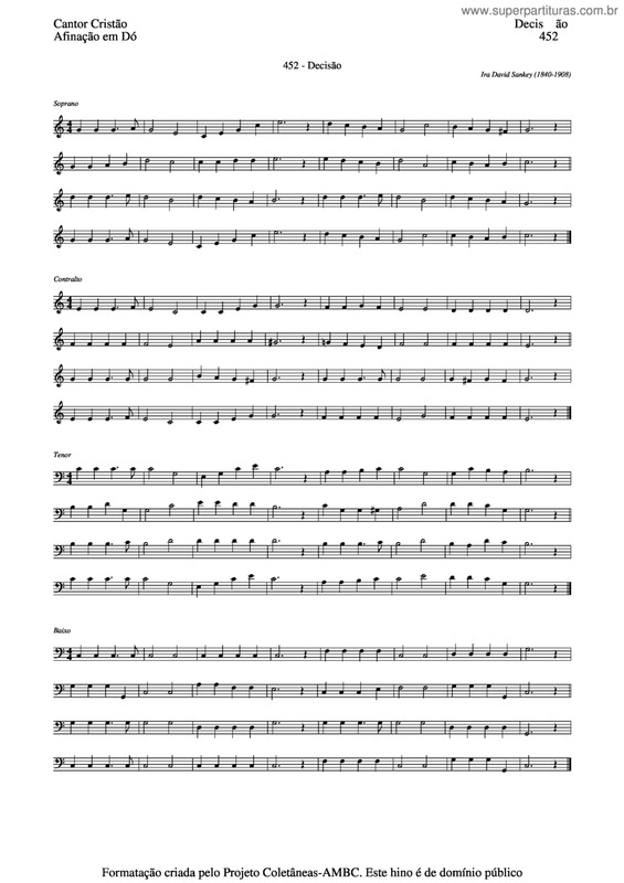 Partitura da música Decisão v.2