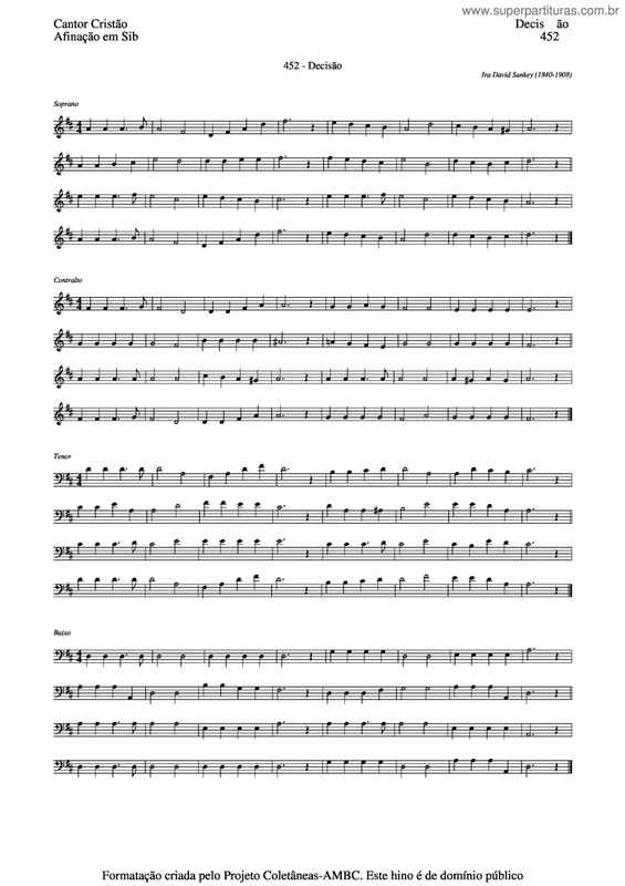 Partitura da música Decisão v.3