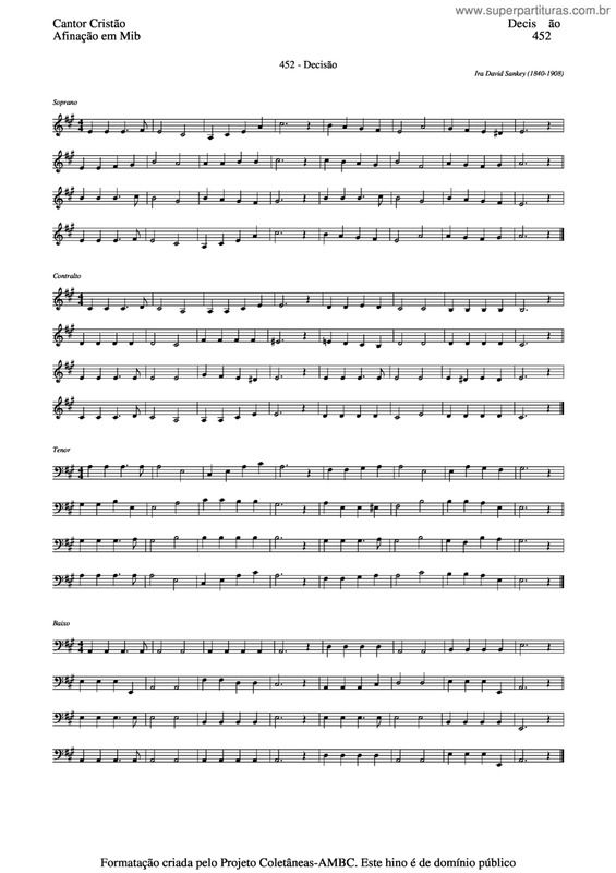 Partitura da música Decisão v.4