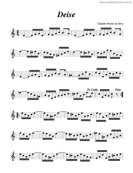 Partitura da música Deise