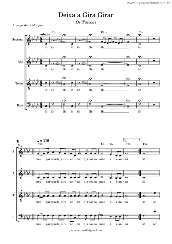 Partitura da música Deixa A Gira Girar v.2