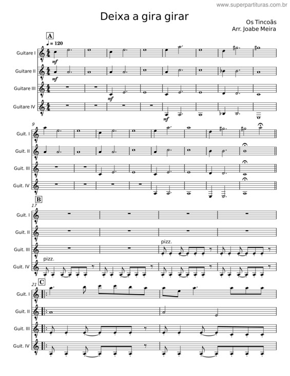 Partitura da música Deixa A Gira Girar v.4