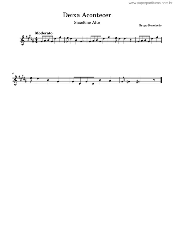 Partitura da música Deixa Acontecer v.3