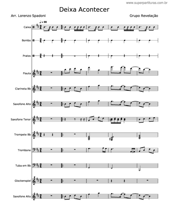 Partitura da música Deixa Acontecer