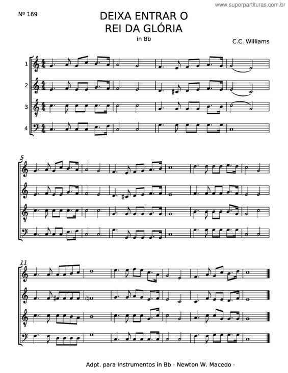 Partitura da música Deixa Entrar O Rei Da Glória v.6