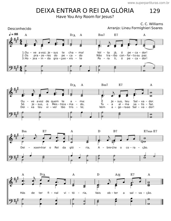 Partitura da música Deixa Entrar O Rei Da Glória v.7