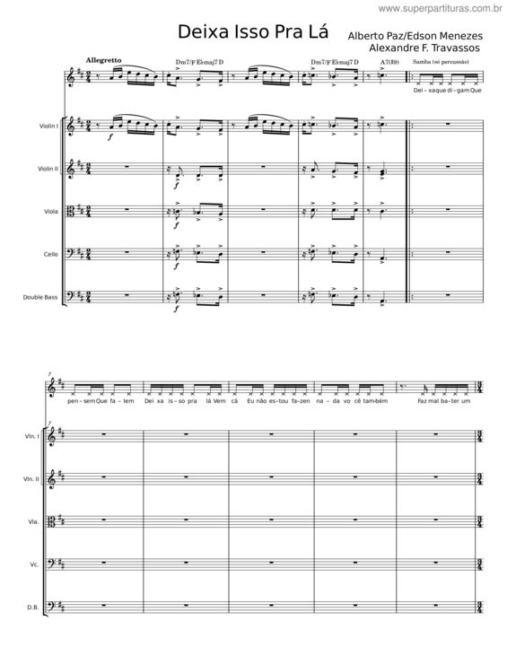 Partitura da música Deixa Isso Pra Lá