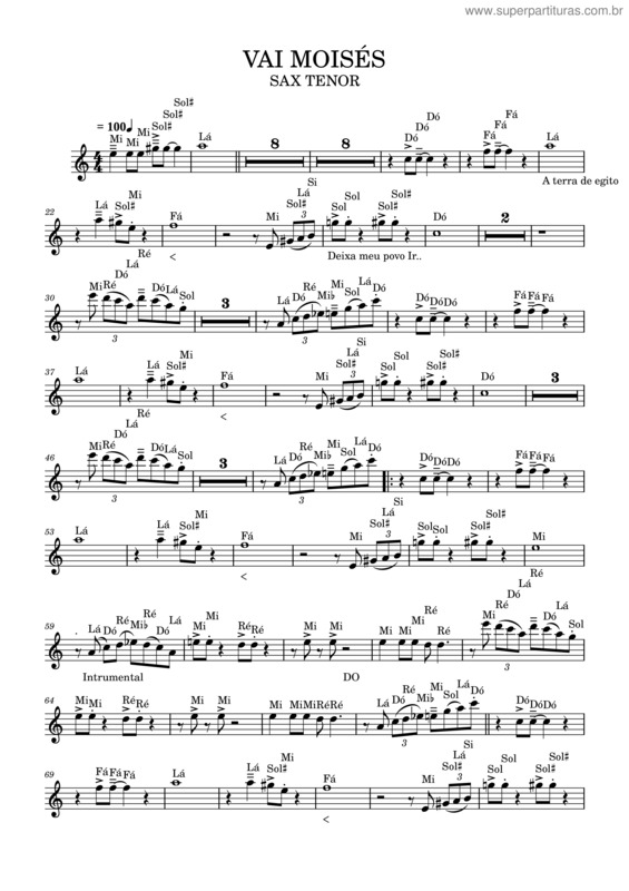 Partitura da música Deixa Meu Povo Ir v.2