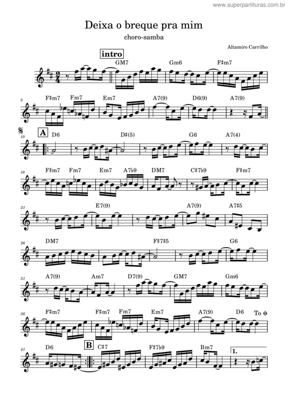 Partitura da música Deixa O Breque Pra Mim v.7