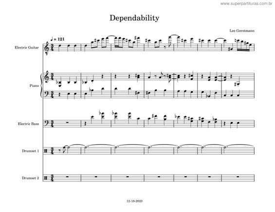 Partitura da música Dependability