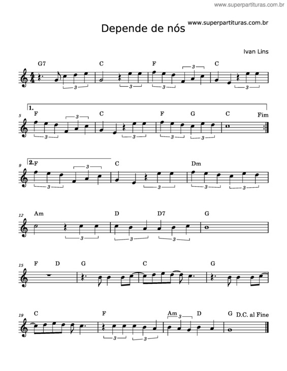 Partitura da música Depende De Nós v.3