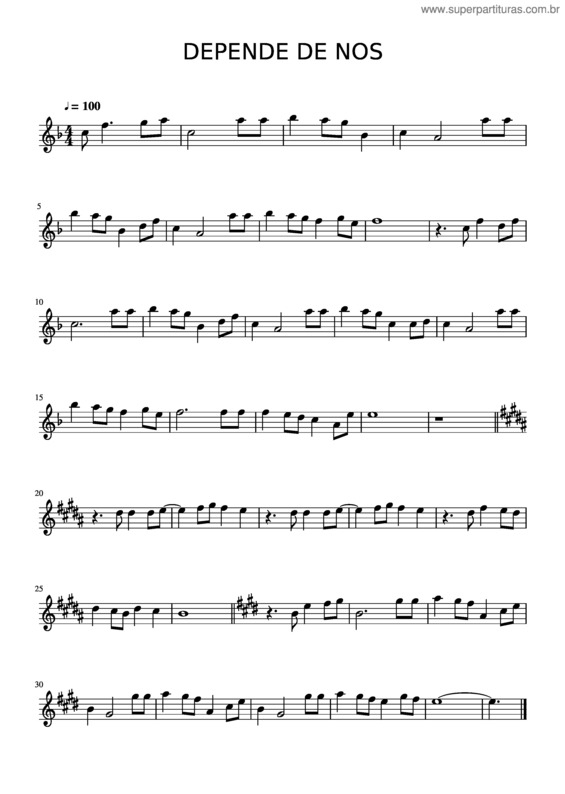 Partitura da música Depende De Nós v.4