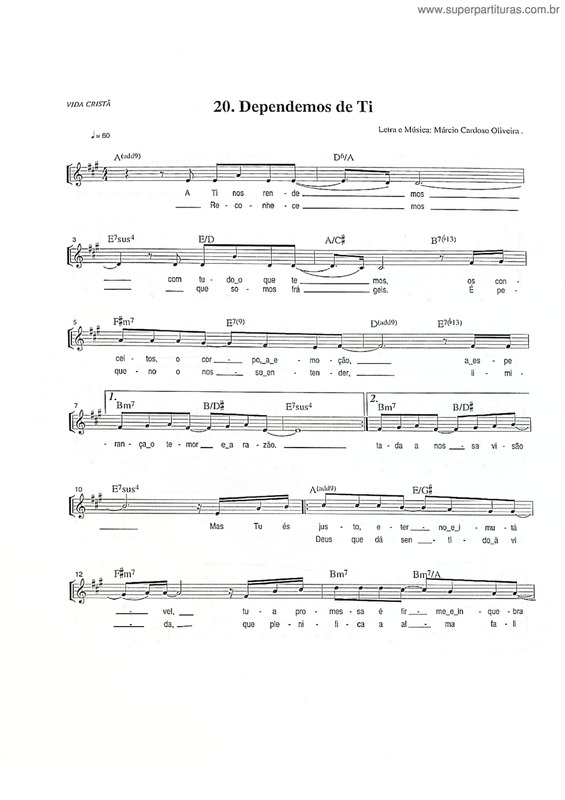 Partitura da música Dependemos De Ti