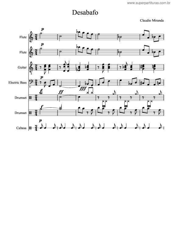 Partitura da música Desabafo