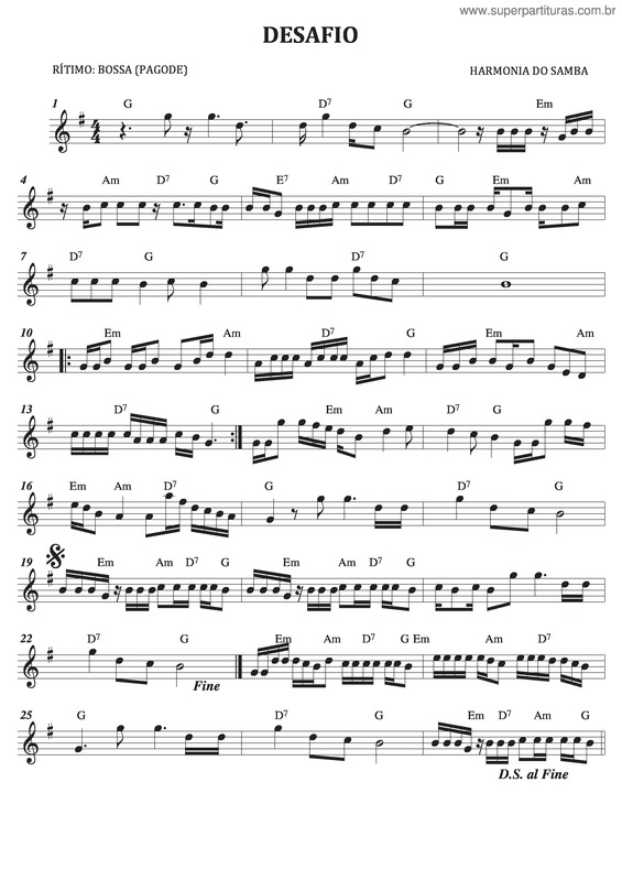 Partitura da música Desafio v.8