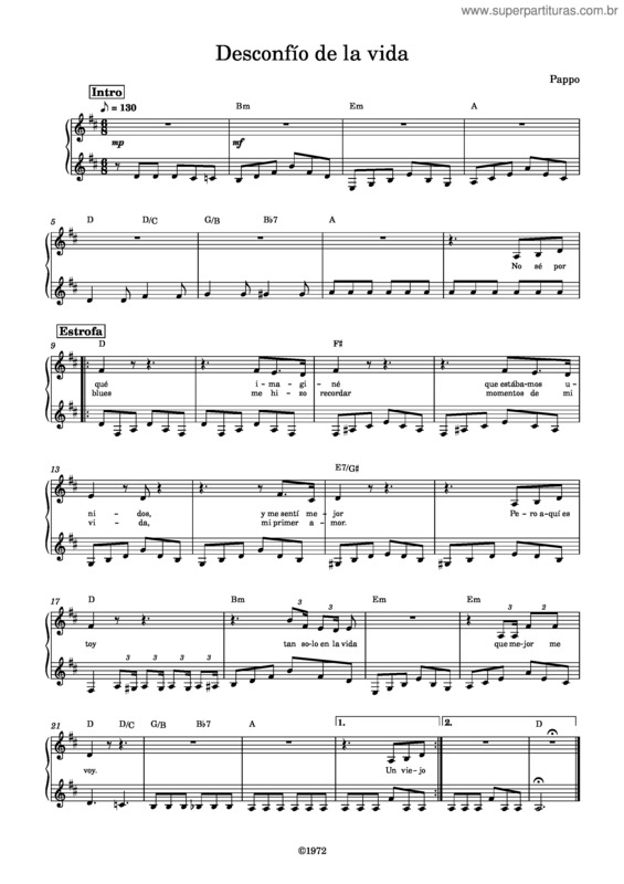 Partitura da música Desconfío_De_La_Vida