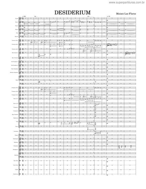 Partitura da música Desiderium