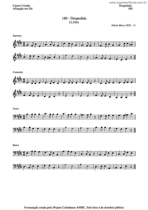 Partitura da música Despedida v.16