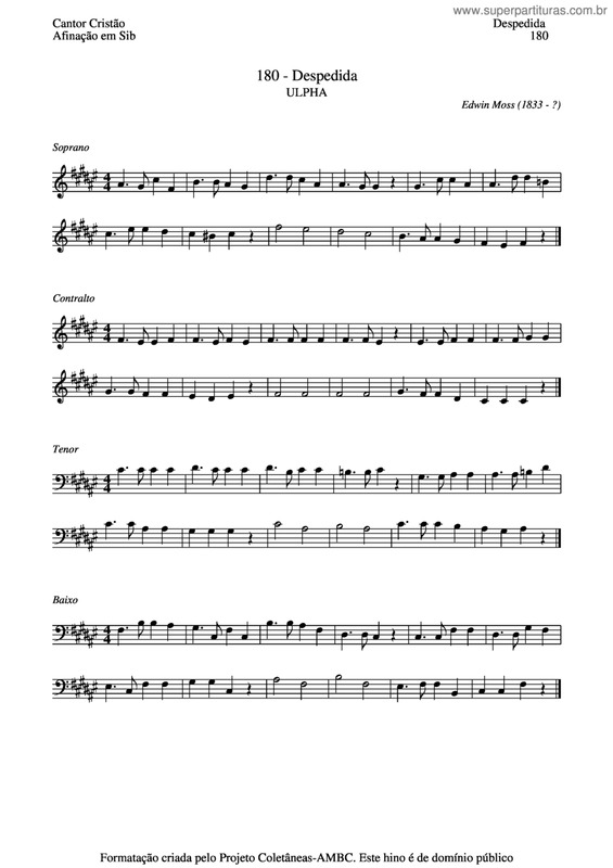 Partitura da música Despedida v.17