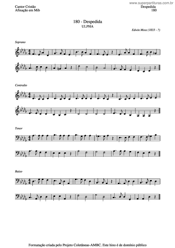 Partitura da música Despedida v.18