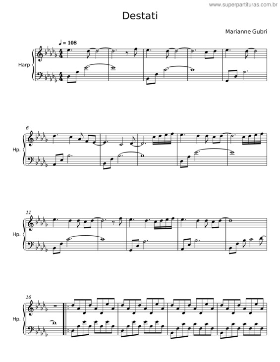 Partitura da música Destati