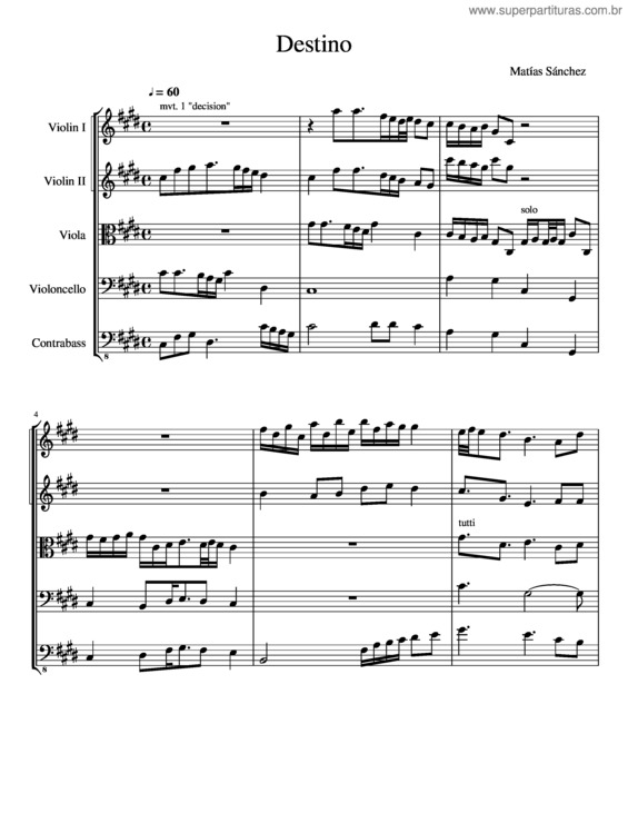 Partitura da música Destino v.9