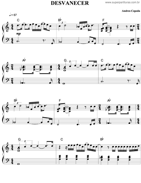 Partitura da música Desvanecer