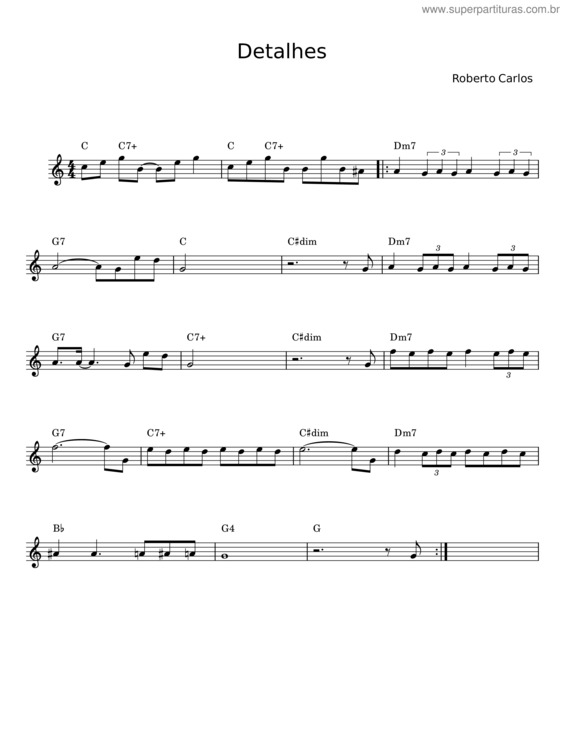 Partitura da música Detalhes v.13