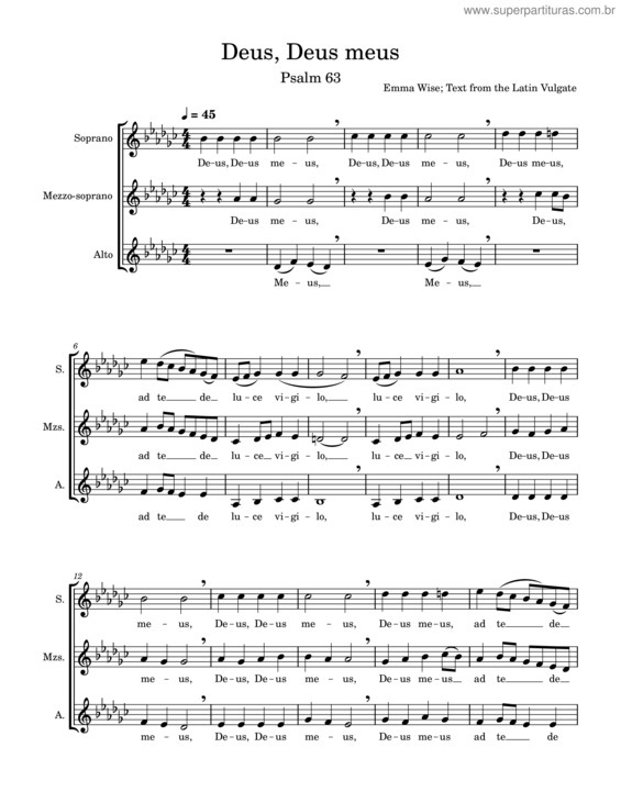 Partitura da música Deus, Deus Meus v.2