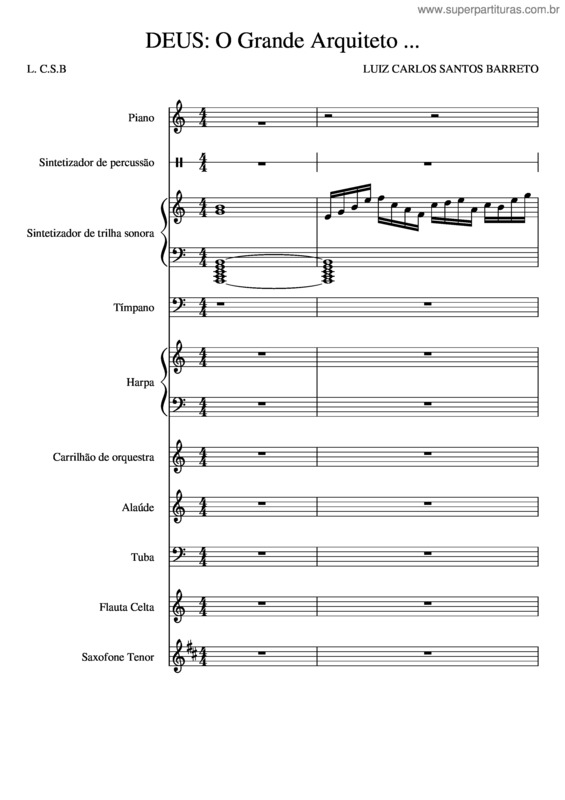 Partitura da música Deus: O Grande Arquiteto ...