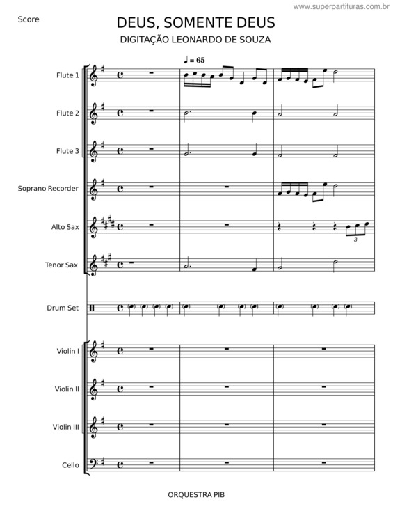 Partitura da música Deus, Somente Deus v.6