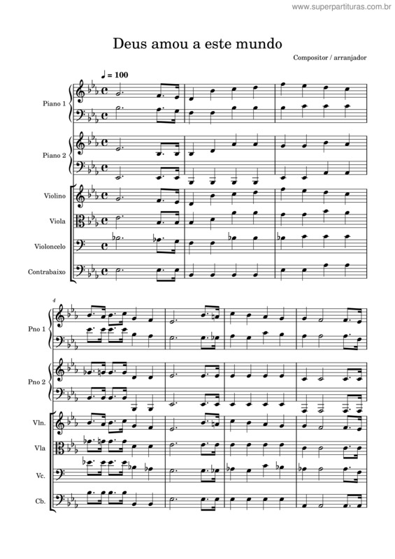 Partitura da música Deus Amou De Tal Maneira v.2