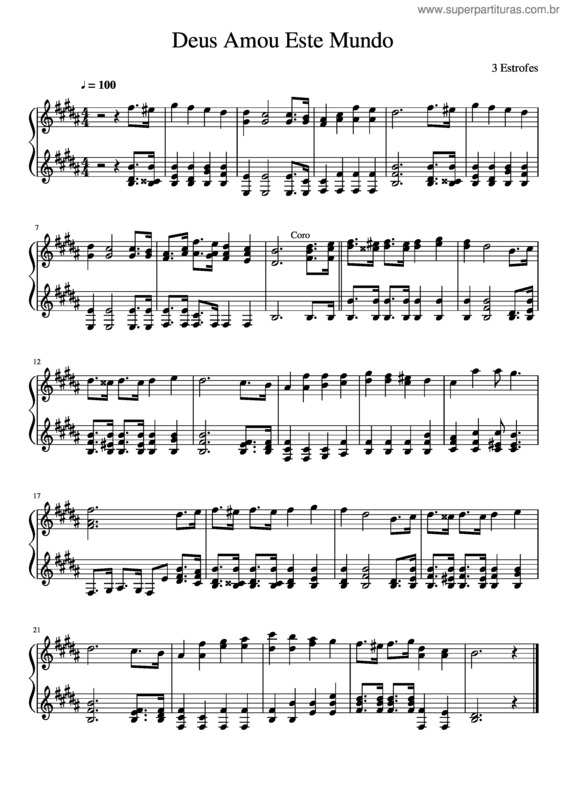 Partitura da música Deus Amou Este Mundo v.4