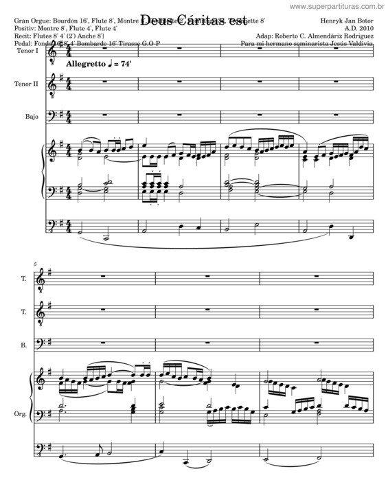 Partitura da música Deus Caritas Est Deus Cáritas Est v.2