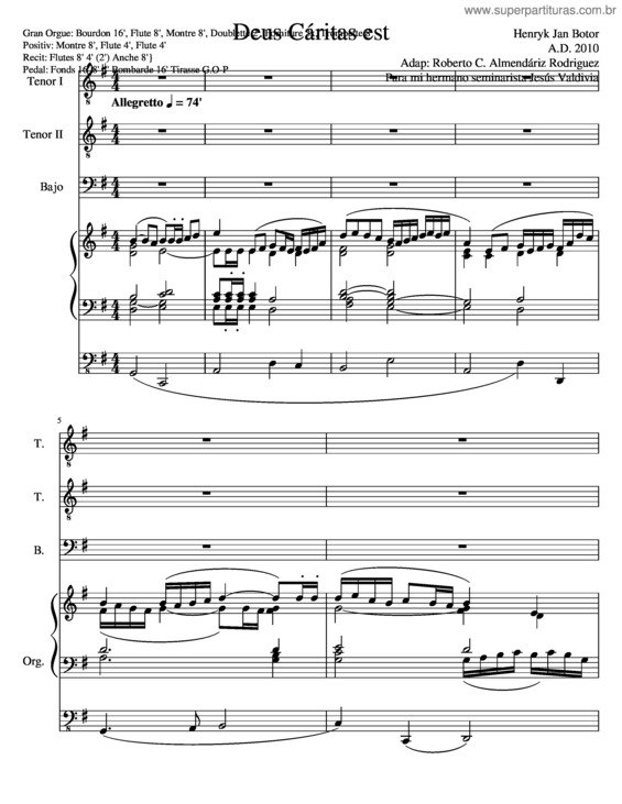 Partitura da música Deus Caritas Est Deus Cáritas Est