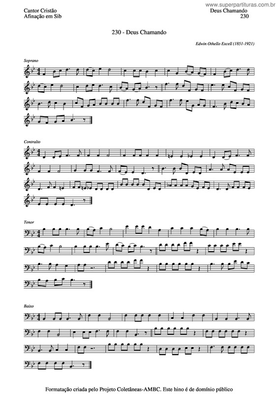 Partitura da música Deus Chamando v.3